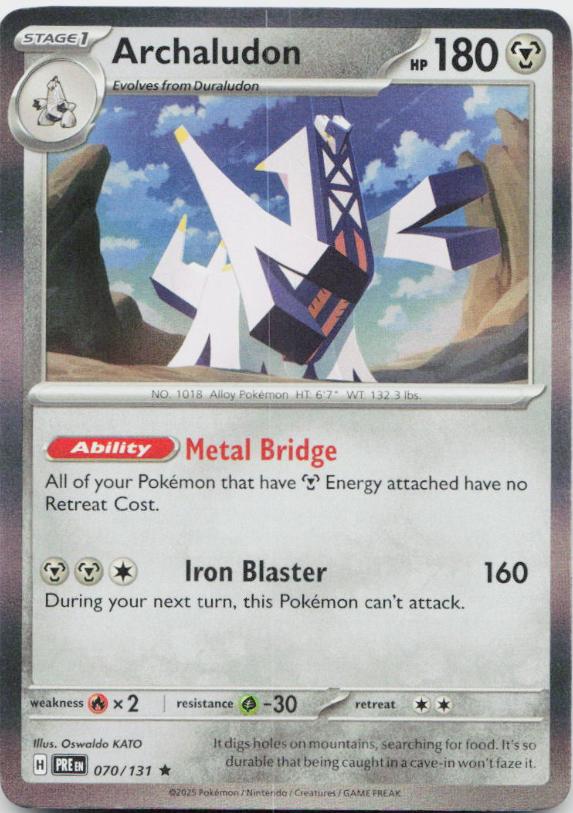 Archaludon 070/131 Prismatic Evolutions Pokemon Reverse Holo