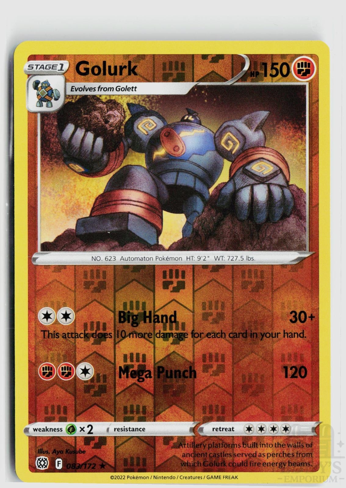 Golurk 083/172 Brilliant Stars Pokemon Reverse Holo Rare NM