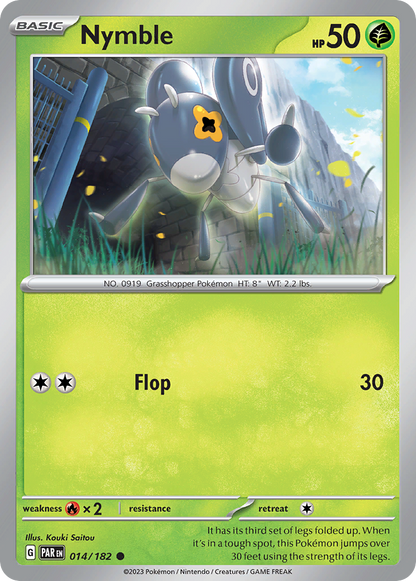 Nymble 014/182 Paradox Rift Pokemon Reverse Holo Common NM
