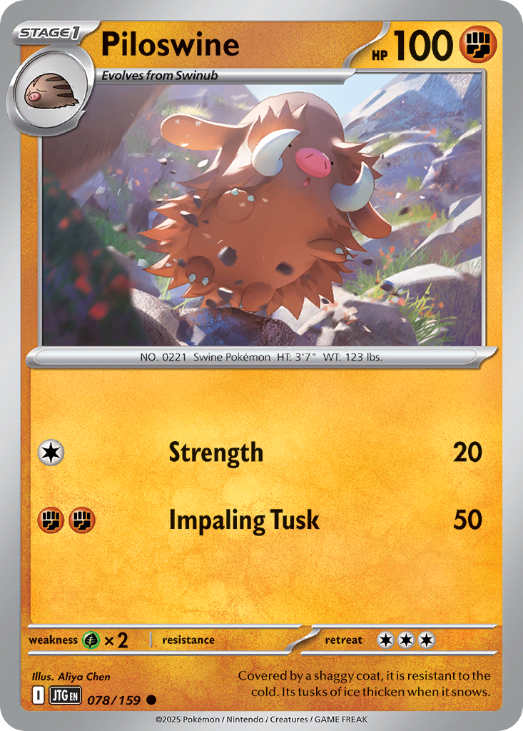Piloswine 078/159 Journey Together Pokemon Reverse Holo
