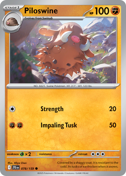 Piloswine 078/159 Journey Together Pokemon Reverse Holo