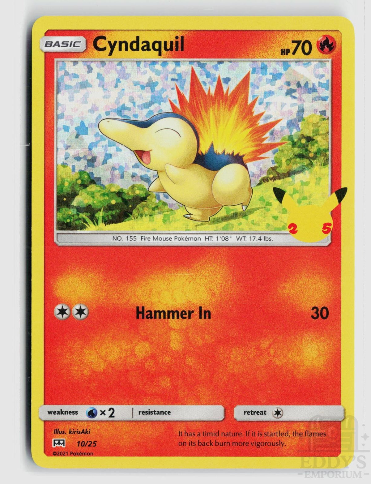 Cyndaquil 010/025 McDonald's 25th Anniversary Promos Pokemon Holo Promo