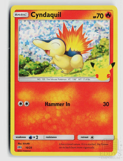Cyndaquil 010/025 McDonald's 25th Anniversary Promos Pokemon Holo Promo