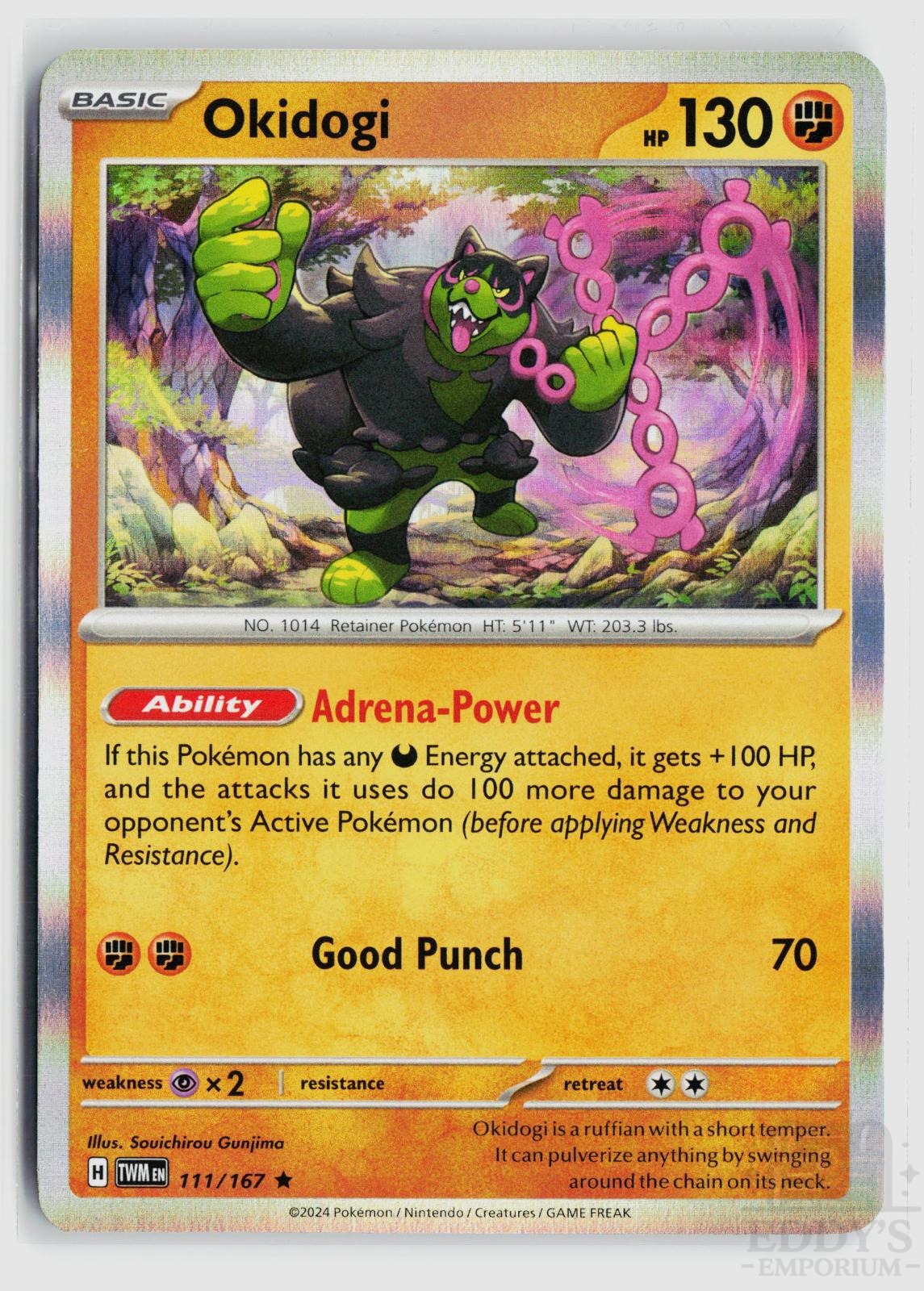 Okidogi 111/167 Twilight Masquerade Pokemon Holo Rare NM