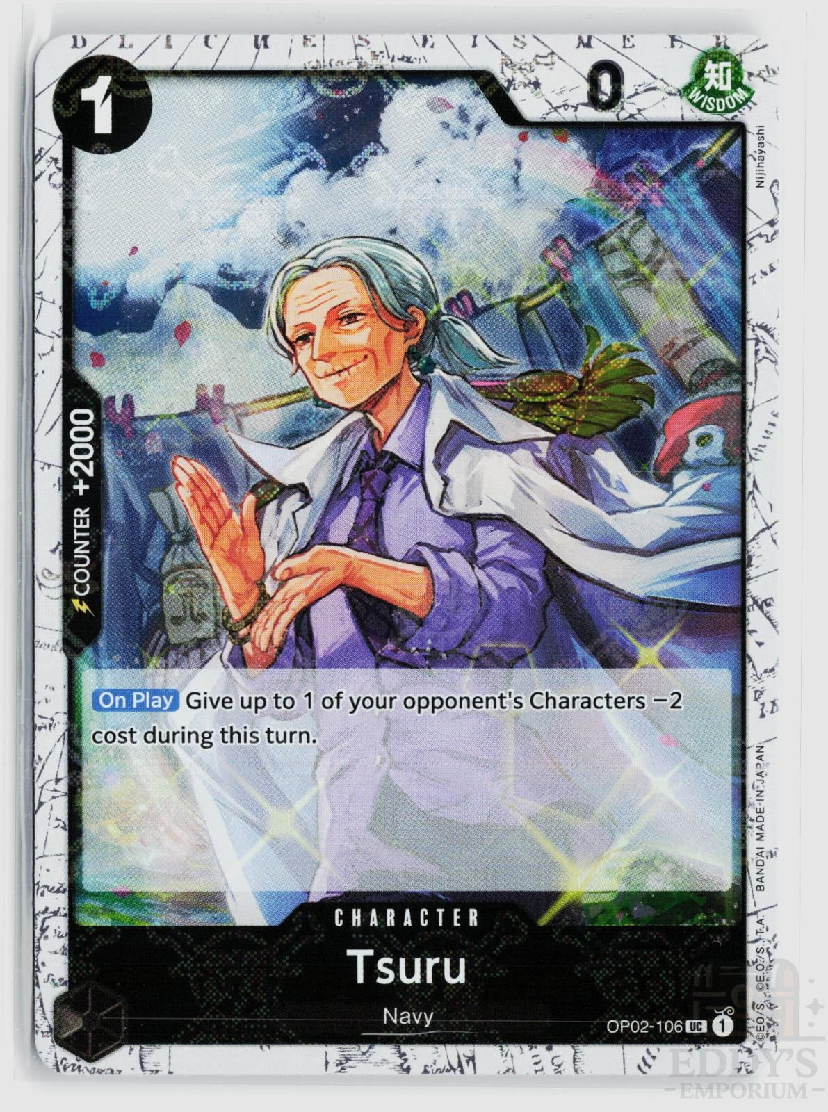 Tsuru (Jolly Roger Foil) OP02-106 Premium Booster -The Best- One Piece Uncommon