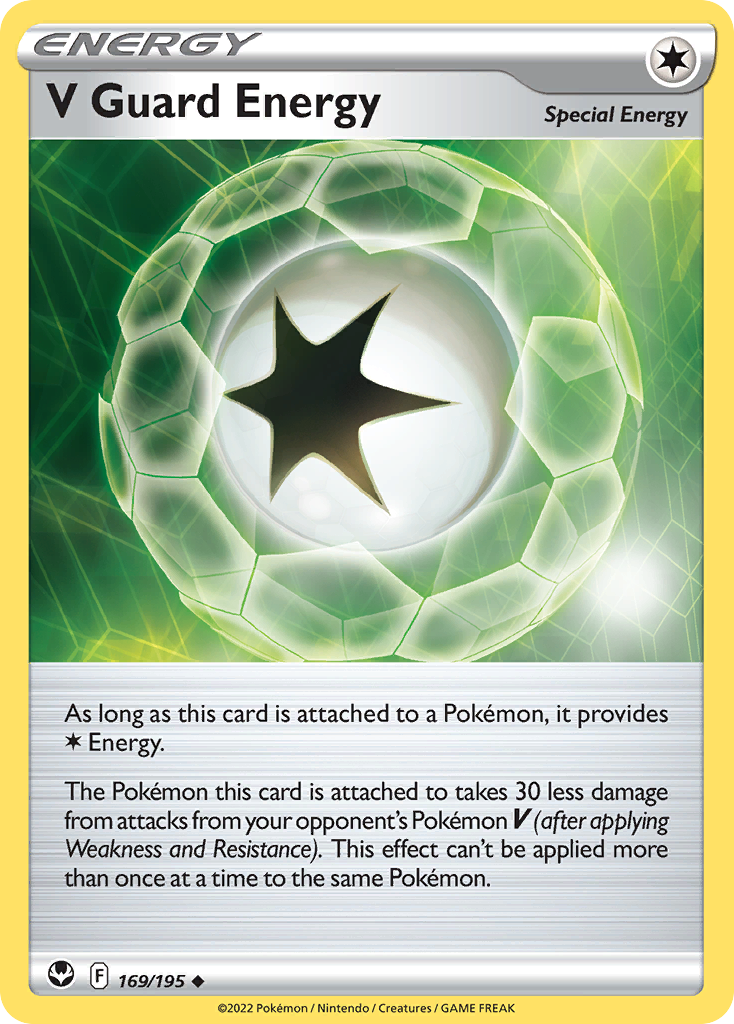 V Guard Energy 169/195 Silver Tempest Pokemon Reverse Holo Uncommon NM