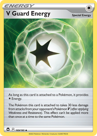 V Guard Energy 169/195 Silver Tempest Pokemon Reverse Holo Uncommon NM