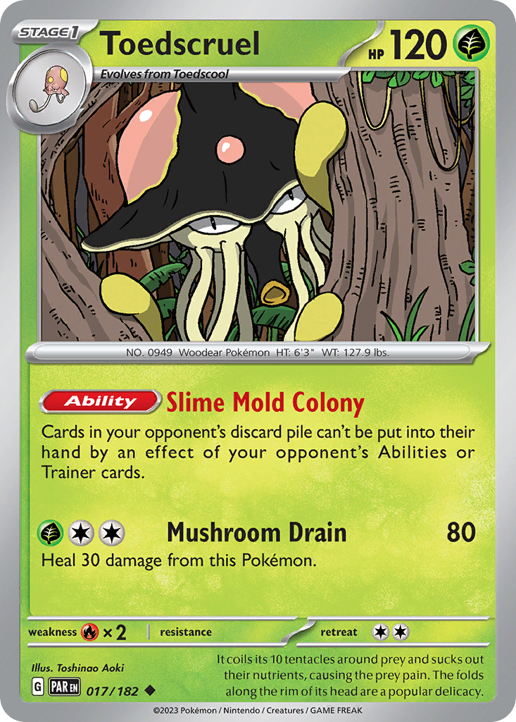 Toedscruel 017/182 Paradox Rift Pokemon Reverse Holo Uncommon NM