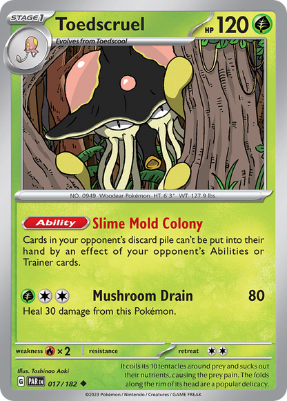 Toedscruel 017/182 Paradox Rift Pokemon Reverse Holo Uncommon NM