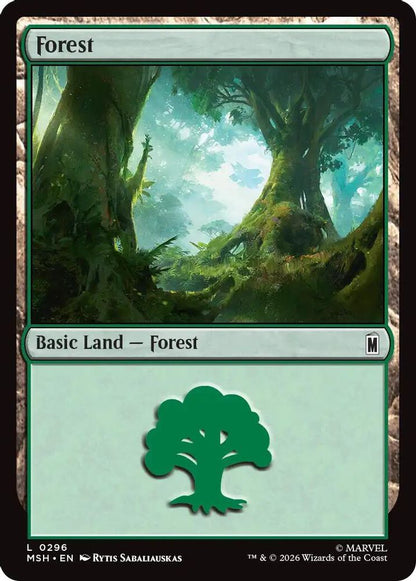 Forest (0296) 296 Marvel Super Heroes Magic: The Gathering Foil