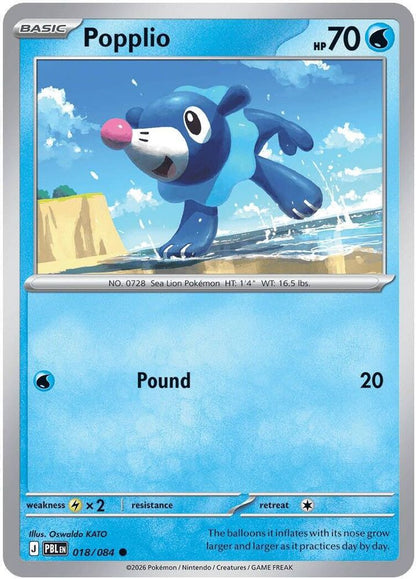 Popplio 018/084 Pitch Black Pokemon Reverse Holo
