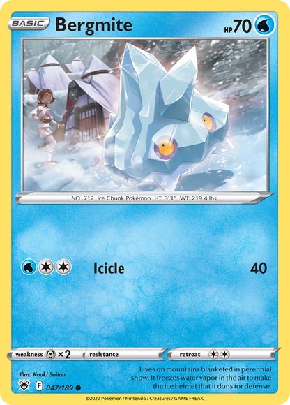 Bergmite 047/189 Astral Radiance Pokemon Reverse Holo Common NM