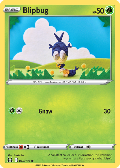 Blipbug 018/196 Lost Origin Pokemon Reverse Holo Common NM