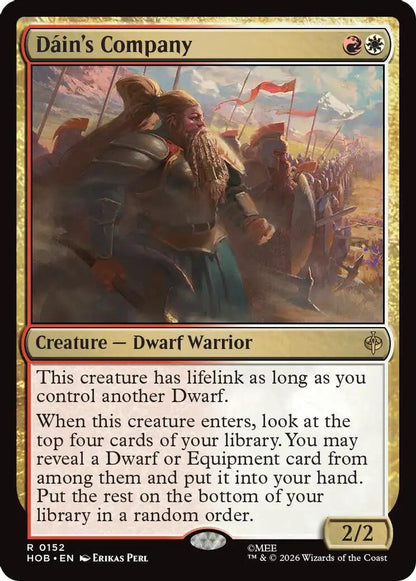 Dain's Company 152 The Hobbit Magic: The Gathering Rare