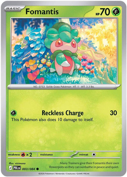 Fomantis 003/084 Pitch Black Pokemon Reverse Holo