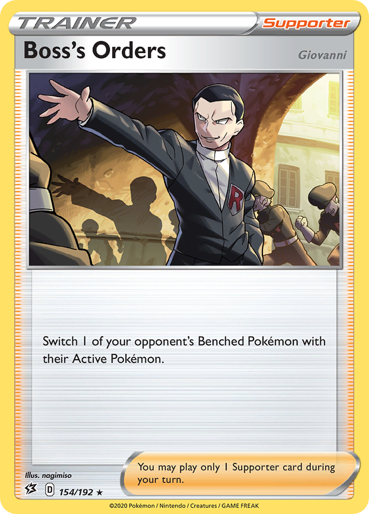 Boss's Orders 154/192 Rebel Clash Pokemon Holo Rare NM