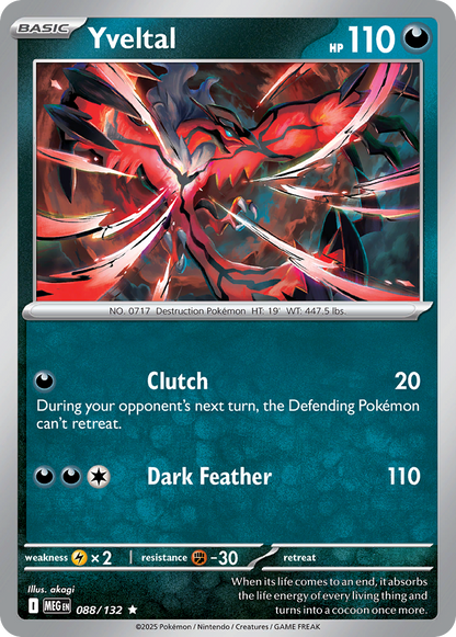 Yveltal 088/132 Mega Evolution Pokemon Holo Rare NM