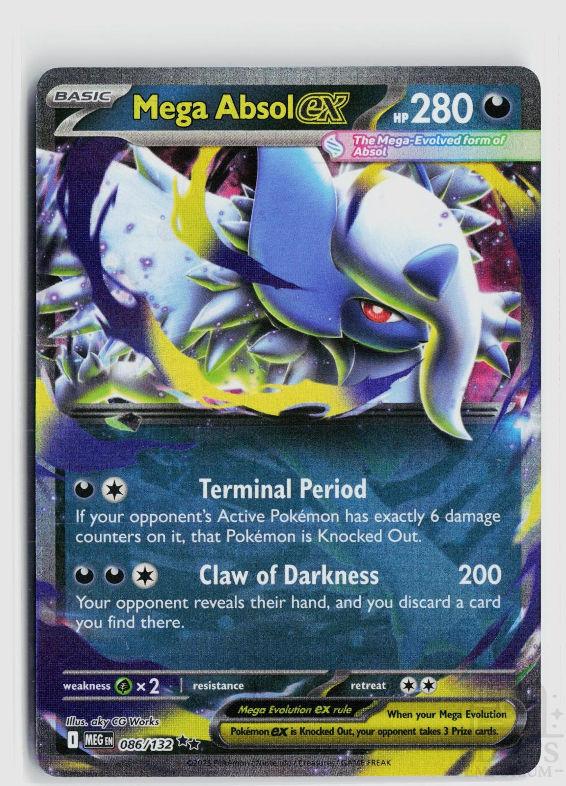 Mega Absol ex 086/132 Mega Evolution Pokemon Holo Double Rare
