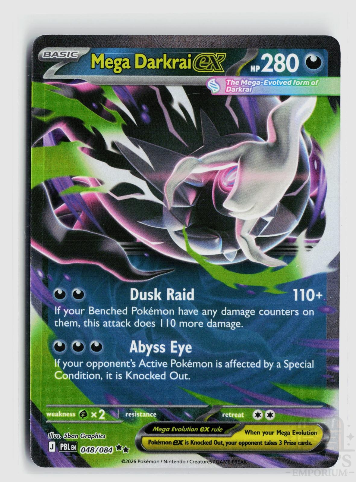 Mega Darkrai ex 048/084 Pitch Black Pokemon Holo Double Rare