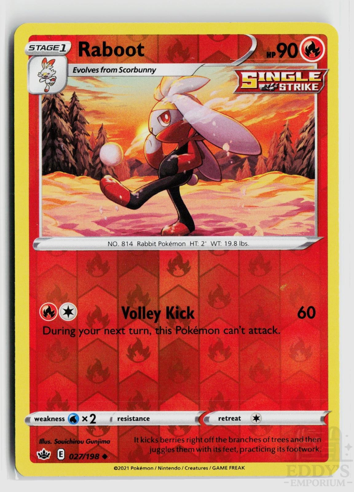 Raboot 027/198 Chilling Reign Pokemon Reverse Holo Uncommon NM