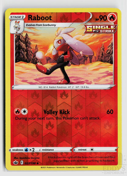 Raboot 027/198 Chilling Reign Pokemon Reverse Holo Uncommon NM