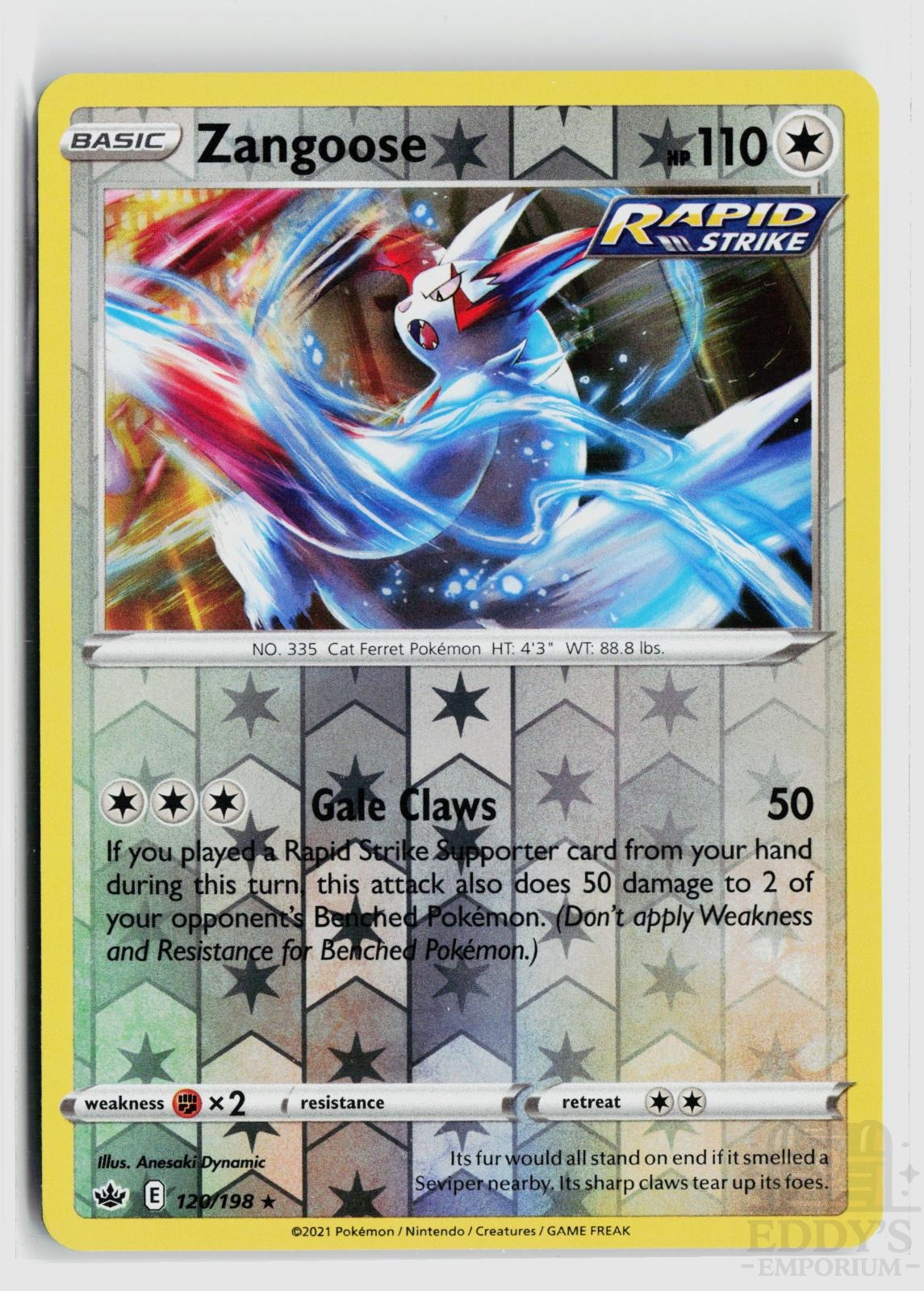 Zangoose 120/198 Chilling Reign Pokemon Reverse Holo Rare NM