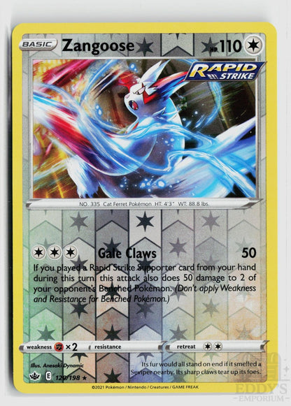 Zangoose 120/198 Chilling Reign Pokemon Reverse Holo Rare NM