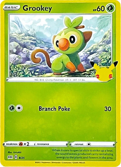 Grookey 008/025 McDonald's 25th Anniversary Promos Pokemon Holo Promo