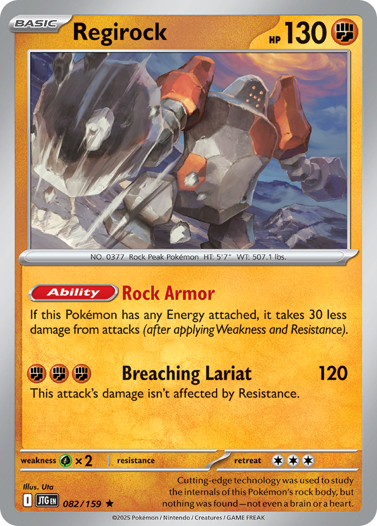 Regirock 082/159 Journey Together Pokemon Holo Rare NM