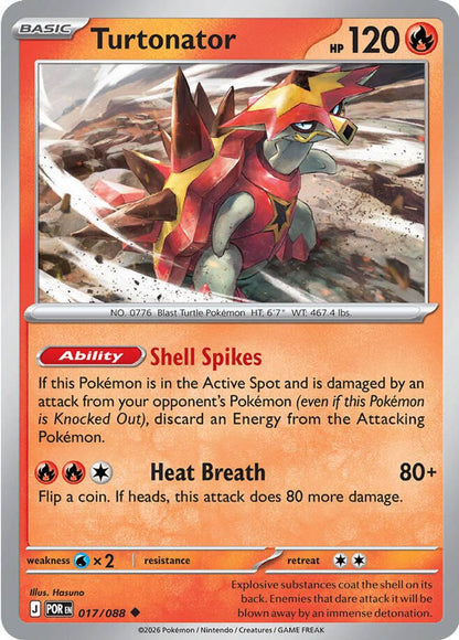 Turtonator 017/088 Perfect Order Pokemon Reverse Holo