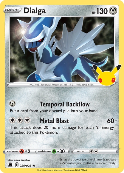Dialga 020/025 Celebrations Pokemon Holo Rare NM