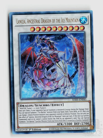Lancea, Ancestral Dragon of the Ice Mountain (Ultimate Rare) RA05-EN045 Yu-Gi-Oh Rarity Collection 5