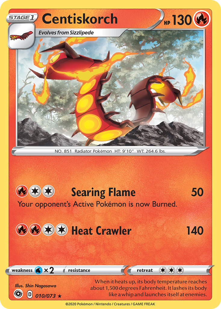 Centiskorch 010/073 Champion's Path Pokemon Holo Rare NM