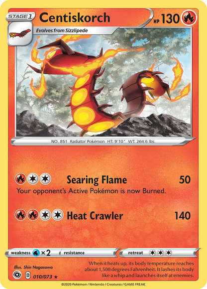 Centiskorch 010/073 Champion's Path Pokemon Holo Rare NM