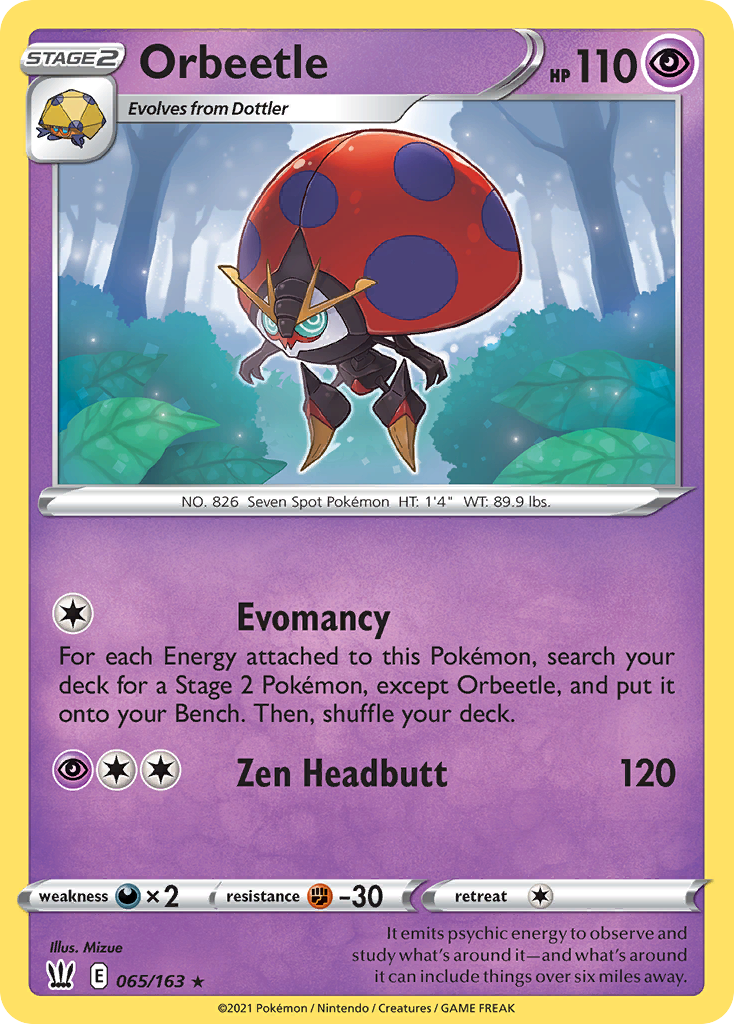 Orbeetle 065/163 Battle Styles Pokemon Holo Rare NM