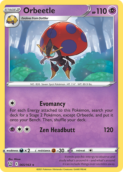 Orbeetle 065/163 Battle Styles Pokemon Holo Rare NM
