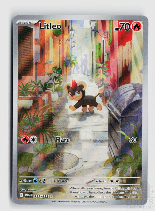 Litleo 139/132 Mega Evolution Pokemon Holo Illustration Rare