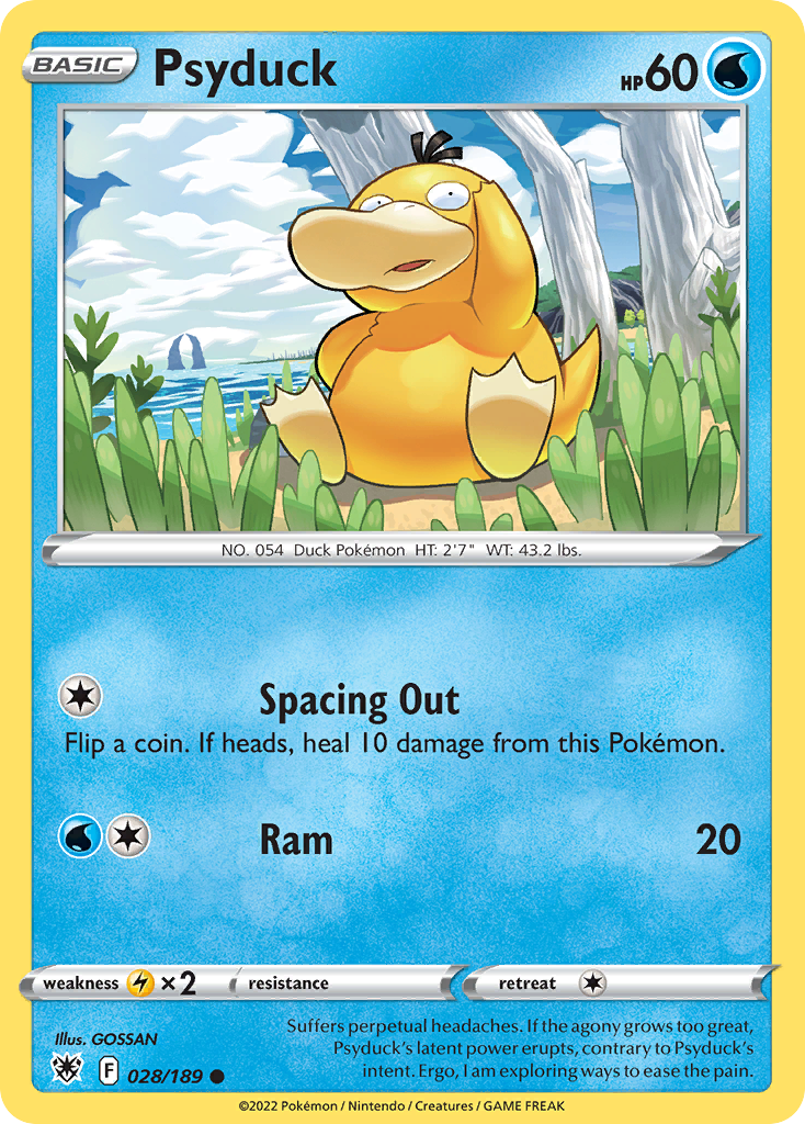 Psyduck 028/189 Astral Radiance Pokemon Reverse Holo Common NM