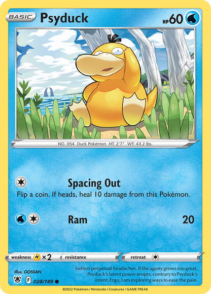 Psyduck 028/189 Astral Radiance Pokemon Reverse Holo Common NM
