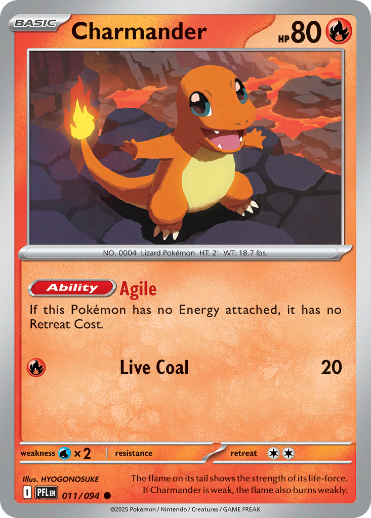 Charmander 011/094 Phantasmal Flames Pokemon Reverse Holo