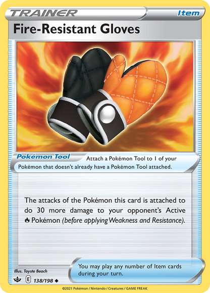 Fire-Resistant Gloves 138/198 Chilling Reign Pokemon Reverse Holo