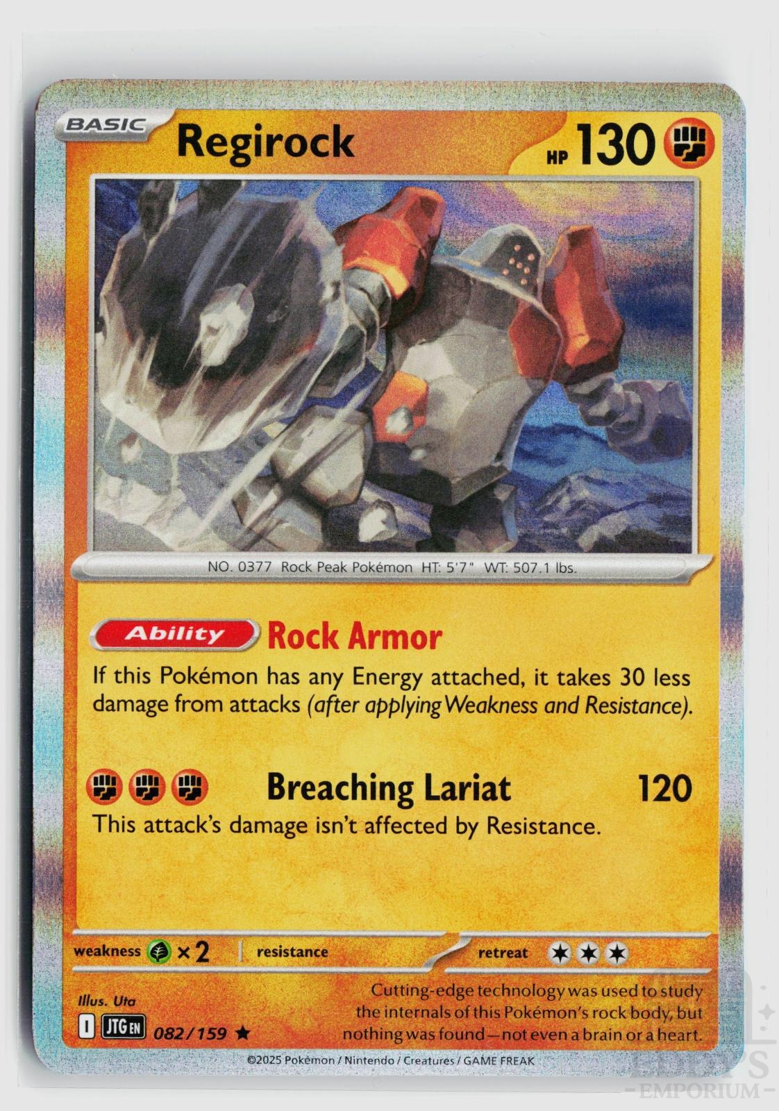 Regirock 082/159 Journey Together Pokemon Holo Rare NM