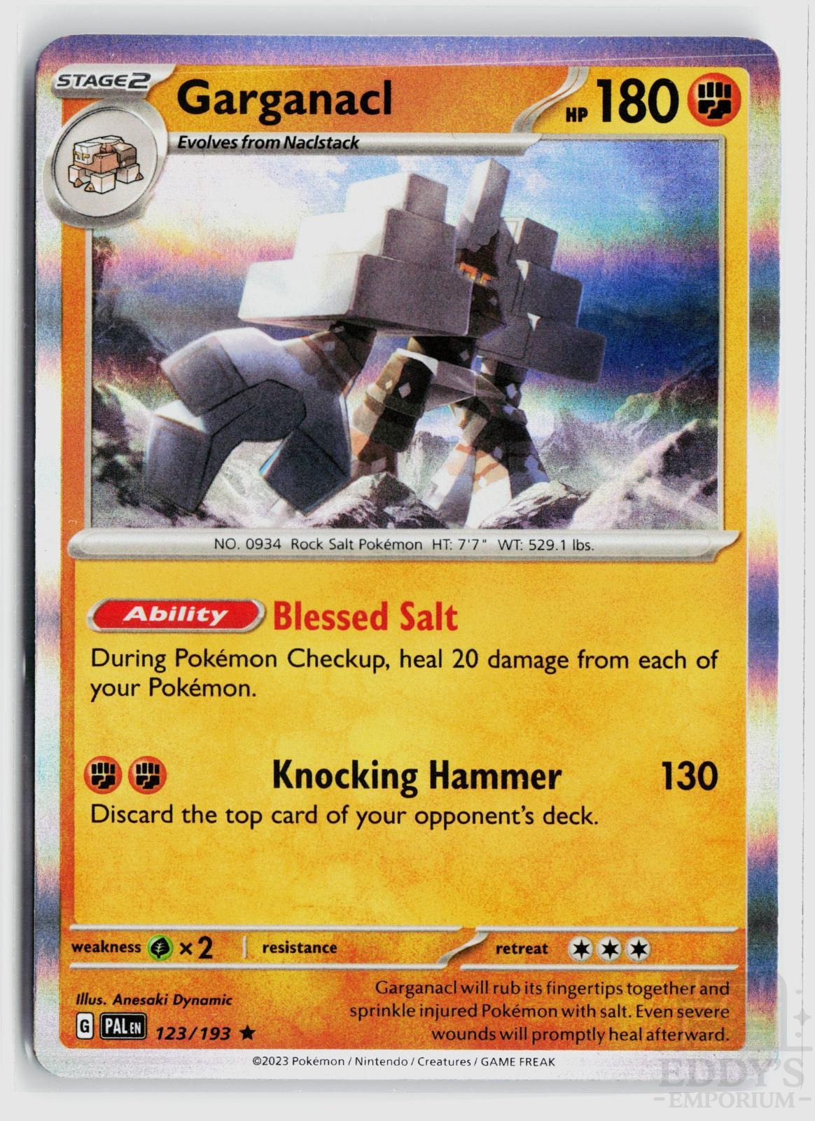 Garganacl 123/193 Paldea Evolved Pokemon Holo Rare NM