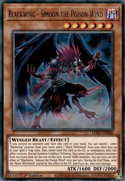 Blackwing - Simoon the Poison Wind LDS2-EN040 Legendary Duelists: Season 2 Yu-Gi-Oh 1st Edition NM