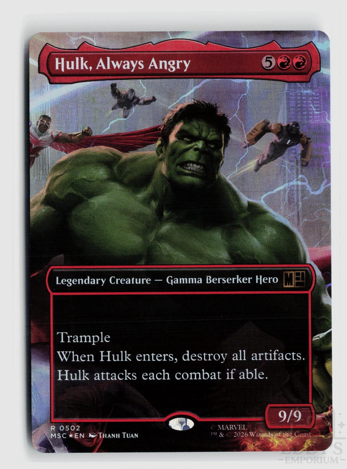 Hulk, Always Angry (Borderless) 502 Commander: Marvel Super Heroes Magic: The Gathering Foil