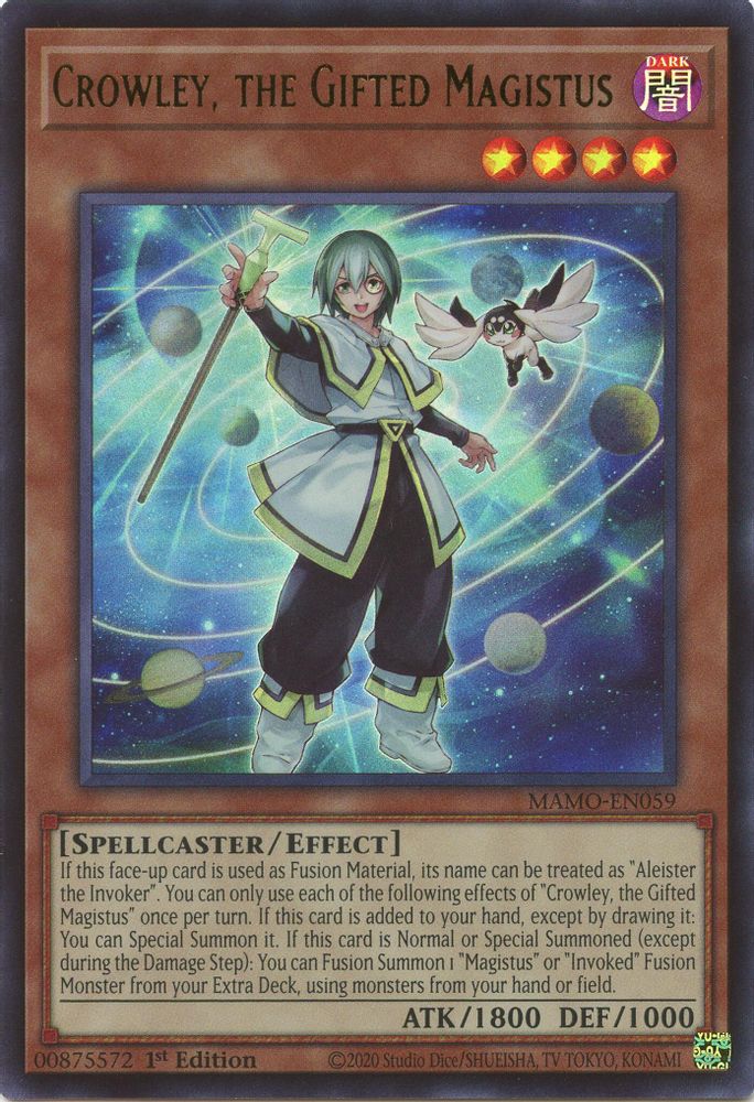 Crowley, the Gifted Magistus MAMO-EN059 Magnificent Monsters Yu-Gi-Oh 1st Edition NM