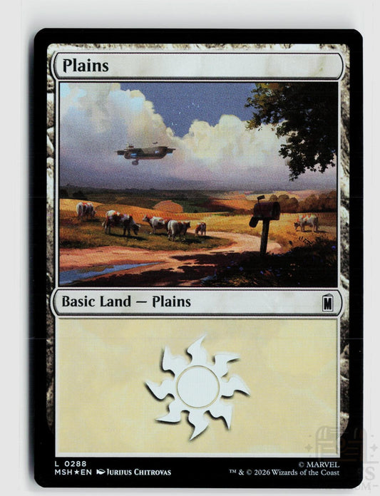 Plains (0287) 287 Marvel Super Heroes Magic: The Gathering Foil