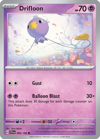 Drifloon 089/198 Scarlet & Violet Pokemon Reverse Holo