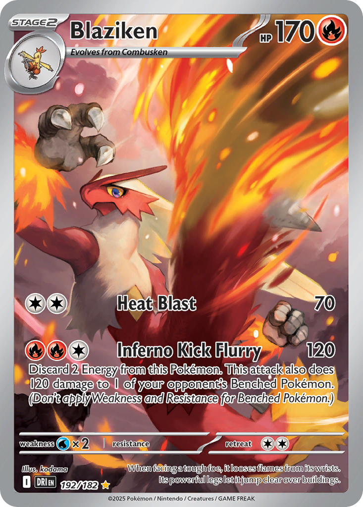 Blaziken 192/182 Destined Rivals Pokemon Holo Illustration Rare