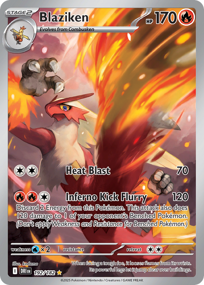 Blaziken 192/182 Destined Rivals Pokemon Holo Illustration Rare